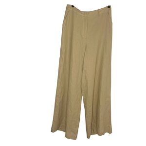NWT Max Studio London Women’s Medium Beige Linen Blend Wide Leg Pants